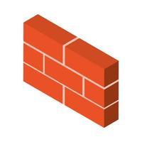 isometric repair construction wall brick work tool and equipment flat style icon design vector