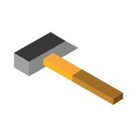 isometric repair construction hammer work tool and equipment flat style icon design vector