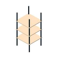 isometric repair construction empty shelves storage work equipment flat style icon design vector