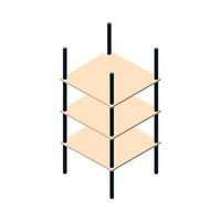 isometric repair construction empty shelves storage work equipment flat style icon design vector