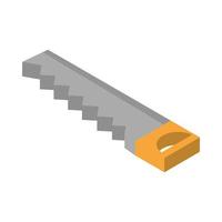 isometric repair construction saw work tool and equipment flat style icon design vector