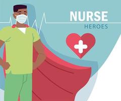 man nurse heroe vector