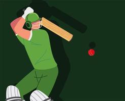 batsman playing cricket vector