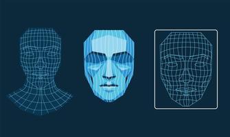 tecnología de escaneo facial vector