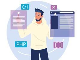 programmer man development vector