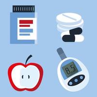 diabetes medicine set vector