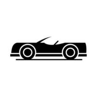 coche roadster modelo transporte vehículo silueta estilo icono diseño vector