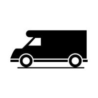 car campervan model transport vehicle silhouette style icon design vector