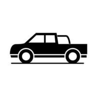 car lorry pickup transport vehicle silhouette style icon design vector