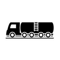 diseño de icono de estilo de silueta de vehículo de transporte modelo de camión cisterna vector