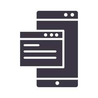 smartphone website data information device technology silhouette style design icon vector
