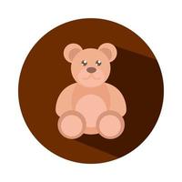 Objeto de juguete de oso de peluche para que los niños pequeños jueguen con bloques y dibujos animados de estilo plano vector