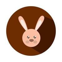 rabbit face toy object for small children to play block and flat style cartoon vector