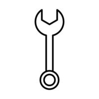 wrench tool repair maintenance and construction equipment line style icon vector