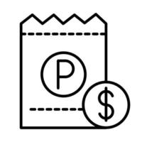 parking ticket money transport line style icon design vector