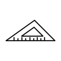 icono de estilo de línea de equipo de construcción y mantenimiento de reparación de herramienta de regla triangular vector