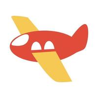 objeto de juguete de avión de plástico para que los niños pequeños jueguen dibujos animados de estilo plano vector