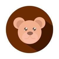 Objeto de juguete con cara de oso de peluche para que los niños pequeños jueguen con bloques y dibujos animados de estilo plano vector