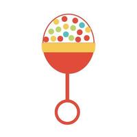 maraca con bolas objeto de juguete para que los niños pequeños jueguen dibujos animados de estilo plano vector