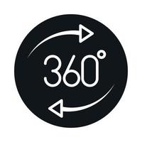 360 degree view virtual tour block and line style icon design vector