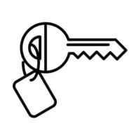 key with keychain security line style icon design vector