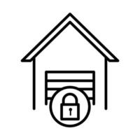 locked garage parking transport line style icon design vector