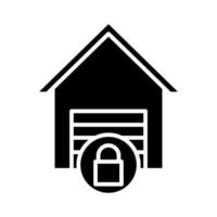 locked garage parking transport silhouette style icon design vector