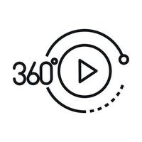 360 degree view virtual tour button linear style icon design vector