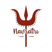 happy navratri indian celebration traditional goddess durga cultural silhouette style icon vector