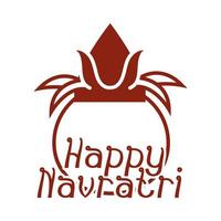 happy navratri indian celebration indian festival goddess durga culture silhouette style icon vector