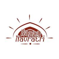 happy navratri indian traditional celebration poster or banner silhouette style icon vector