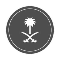 icono de estilo de silueta de sello de celebración de independencia de día nacional de arabia saudita vector