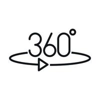 360 degree view virtual tour linear style icon design vector
