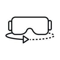 vr glasses rotation 360 degree digital linear style icon design vector