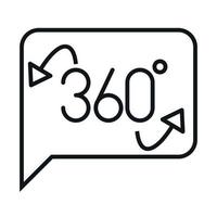 360 degree view virtual tour linear style icon design vector