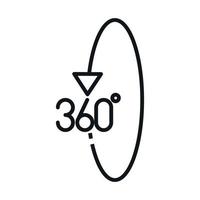 360 degree view virtual tour linear style icon design vector