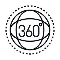 360 degree view virtual tour linear style icon design vector