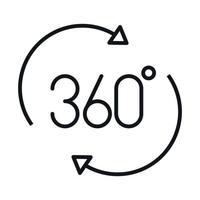 360 degree view virtual tour linear style icon design vector