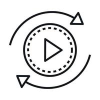 360 degree panoramic video button linear style icon design vector