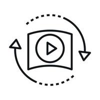 360 degree virtual video player reality linear style icon design vector