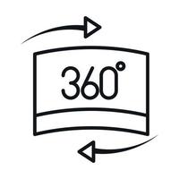 360 degree view virtual tour simulation linear style icon design vector