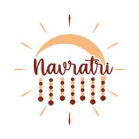 happy navratri indian goddess durga festival celebration flat style icon vector