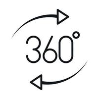 360 degree view virtual tour linear style icon design vector