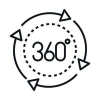 360 degree view virtual tour sphere linear style icon design vector