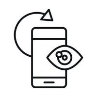 360 degree smartphone optical rotation linear style icon design vector