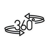 360 degree view virtual tour linear style icon design vector