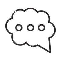 social media speech bubble digital internet network communicate technology line style icon vector