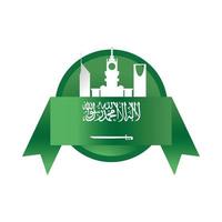 día nacional de arabia saudita cultura del país celebración de la libertad icono de estilo degradado vector