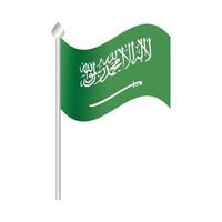 saudi arabia national day flag in pole patriotism gradient style icon vector