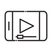social media smartphone video content digital internet network communicate technology line style icon vector